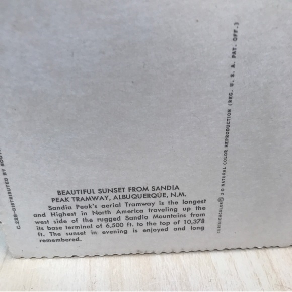 Vintage Postcard. New condition. Albuquerque NM. Sandia Peak. - Picture 4 of 4